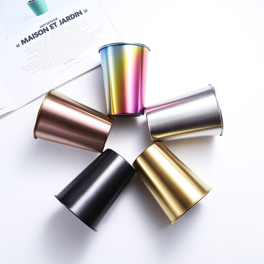 Stainless Steel Coffee Mugs Tumblers Beer Milk Tea Cups Rose Gold Wine Cup Party Travel Camping Cooler Mugs Juice Cup 350 500ML