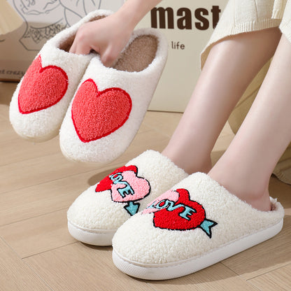 Women's Home Slippers Fashion Plush House Shoes For Valentine's Day