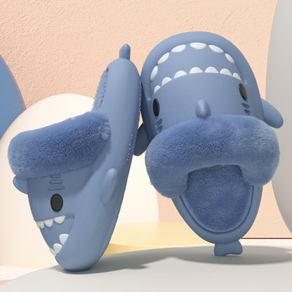 Winter Shark Slippers Detachable Warm Fuzzy Slippers Bedroom House Shoes Women