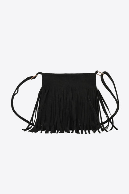 PU Leather Crossbody Bag with Fringe