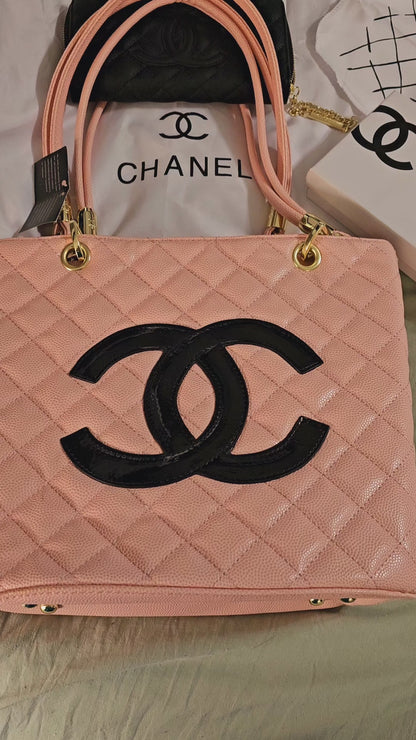 Cha*nel Pink Handbag and Wallet