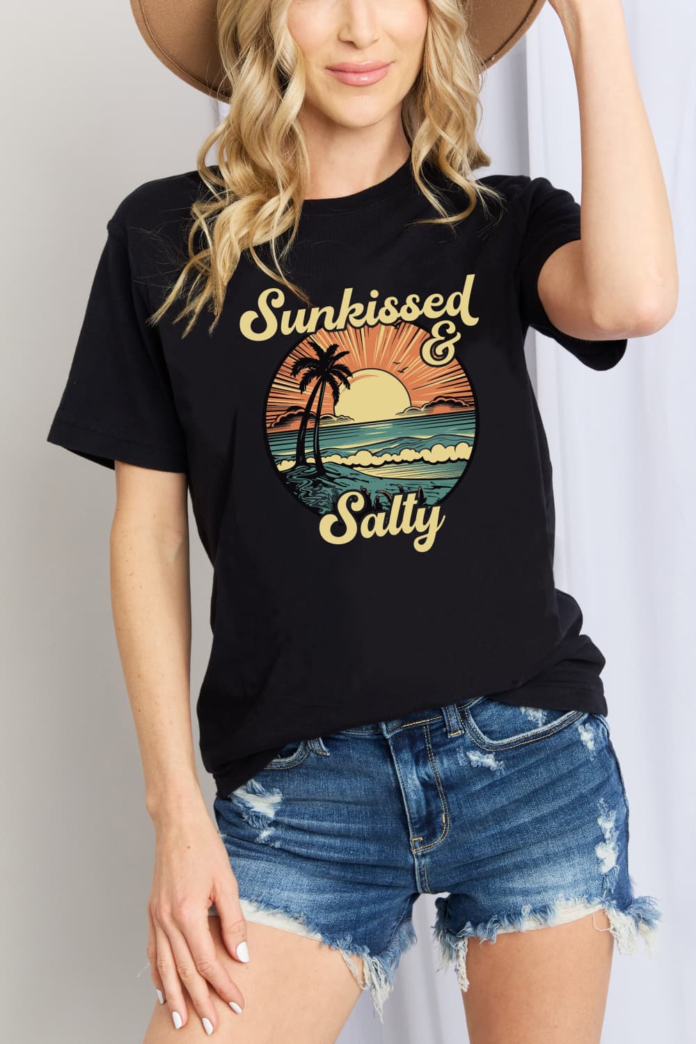 Simply Love SUNKISSED & SALTY Graphic Cotton T-Shirt